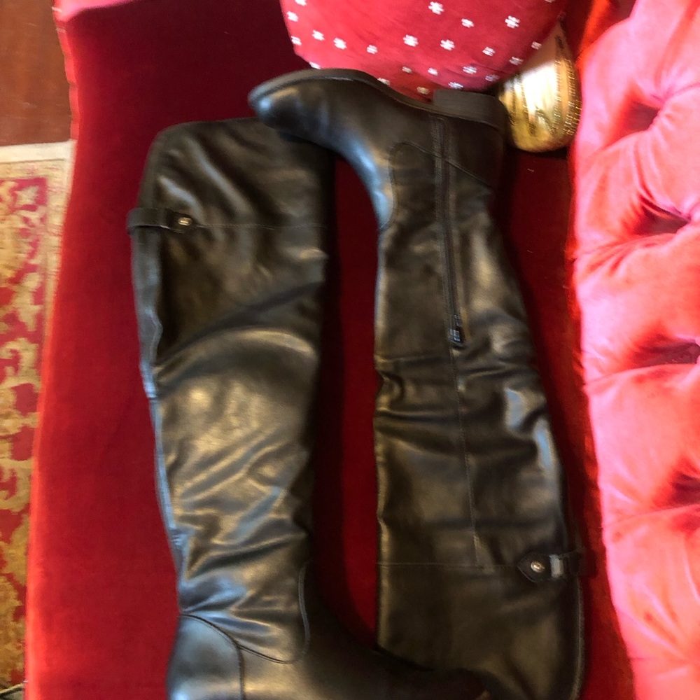 Sun + Stone Black knee high boots large calves